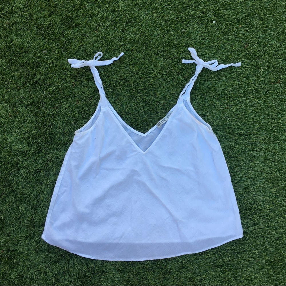 Zara Linen Tank w/ Tie Straps